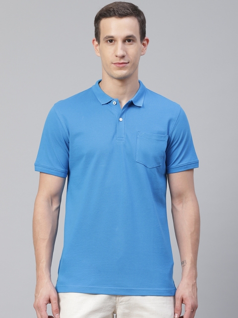 

Blackberrys Men Blue Solid Polo Collar T-shirt