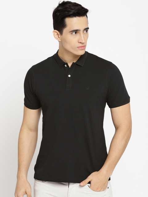 

Blackberrys Men Black Solid Polo Collar T-shirt