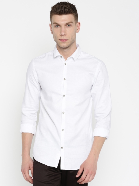 

Jack & Jones Men White Patterned Casual Shirt