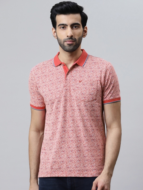 

Blackberrys Men Pink Printed Polo Collar T-shirt