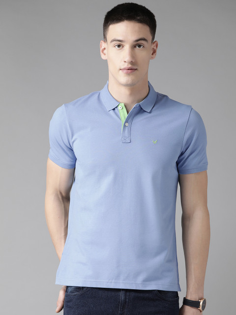 

Blackberrys Men Blue Solid Polo Collar T-shirt