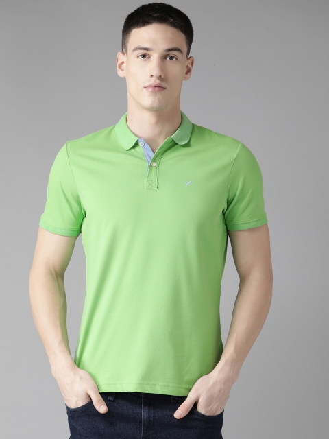 

Blackberrys Men Green Solid Polo Collar T-shirt