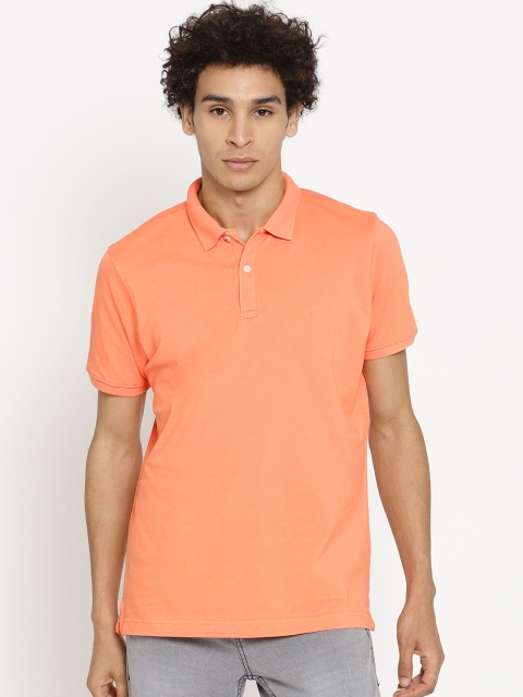 

Blackberrys Men Orange Solid Polo Collar T-shirt