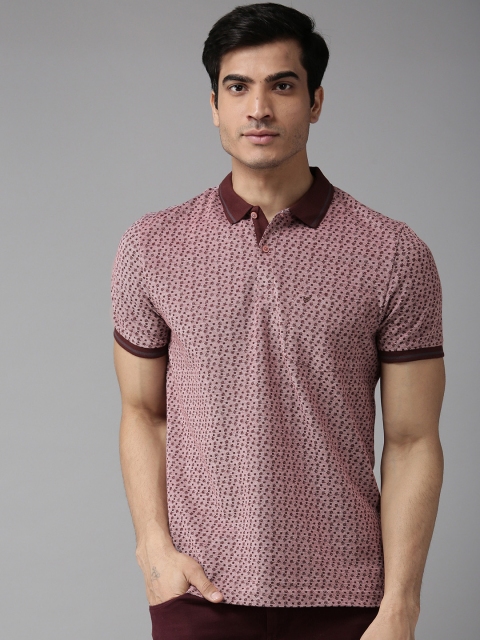 

Blackberrys Men Maroon Printed Polo Collar T-shirt, Brown