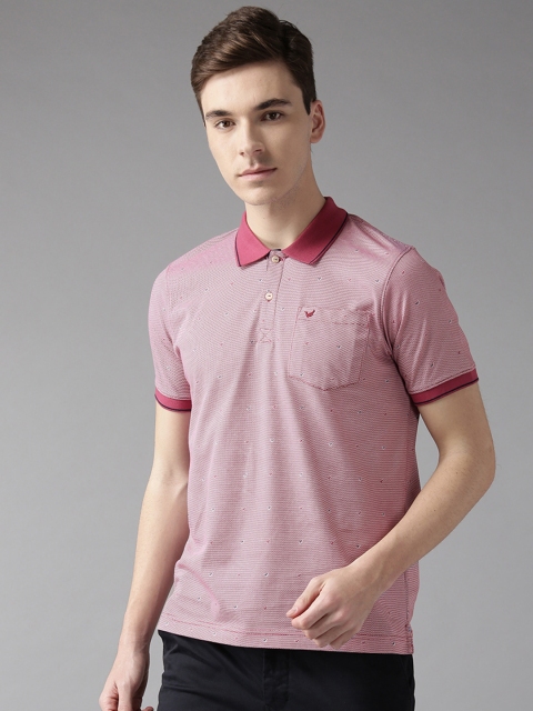 

Blackberrys Men Pink Printed Polo Collar T-shirt