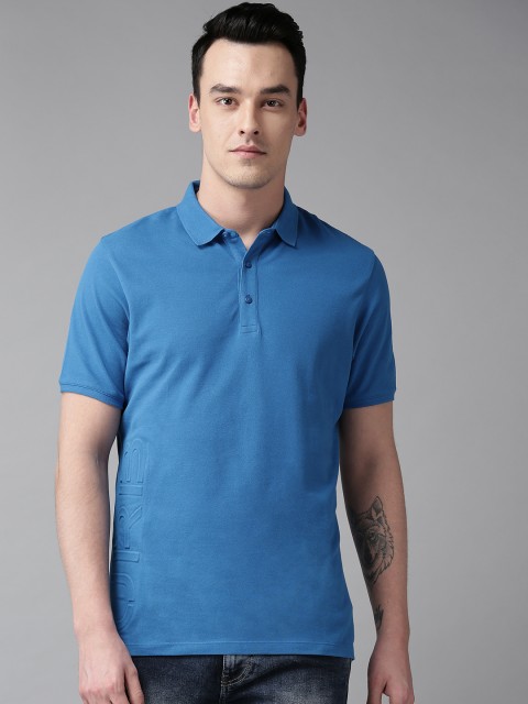 

Blackberrys Men Blue Solid Slim Fit Polo Collar T-shirt