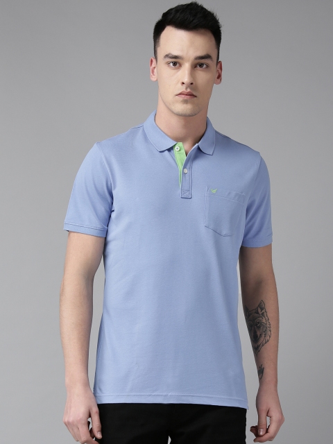 

Blackberrys Men Blue Solid Polo Collar T-shirt
