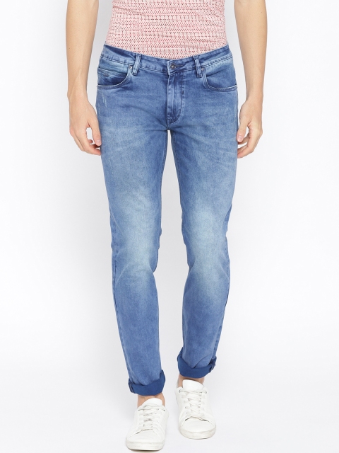 

Blackberrys Men Blue Slim Fit Low-Rise Low Distress Stretchable Jeans
