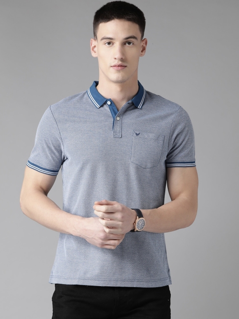 

Blackberrys Men Blue Solid Polo Collar T-shirt