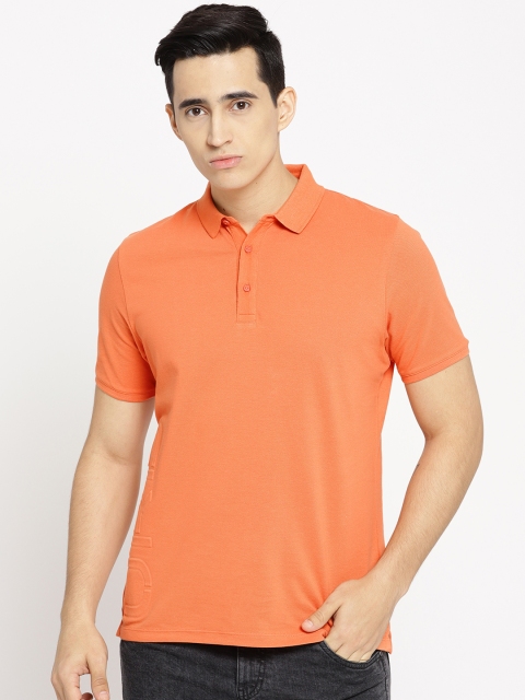 

Blackberrys Men Orange Slim Fit Solid Polo Collar T-shirt