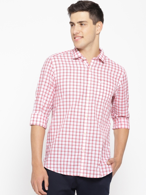 

Blackberrys Men Pink & White Slim Fit Checked Casual Shirt