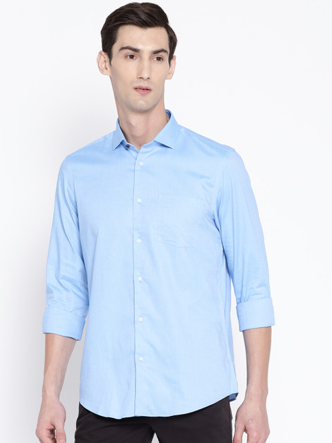 

Blackberrys Men Blue Slim Fit Self-Design Casual Shirt