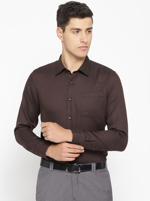 

Blackberrys Men Brown Phoenix Fit Self Design Formal Shirt