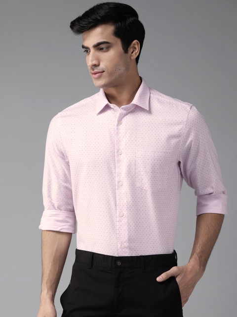 

Blackberrys Men Pink Slim Fit Self Design Smart Casual Shirt