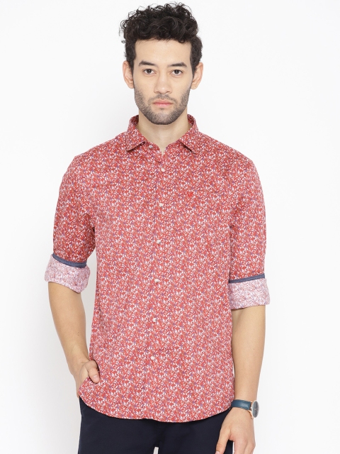 

Blackberrys Men Red & Grey Slim Fit Printed Casual Shirt