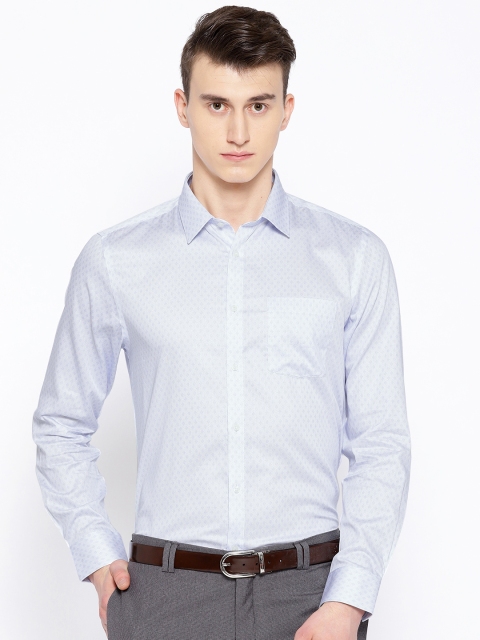 

Blackberrys Men White & Blue Slim Fit Printed Formal Shirt