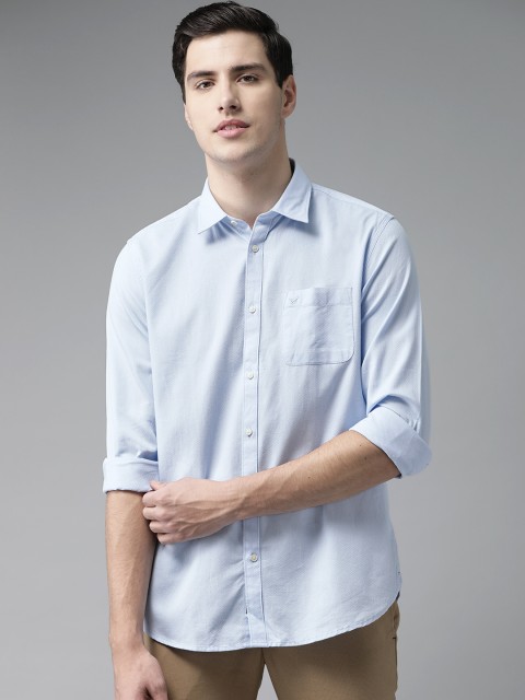 

Blackberrys Men Blue Slim Fit Self Design Casual Shirt