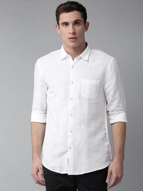 

Blackberrys Men White Slim Fit Solid Casual Shirt