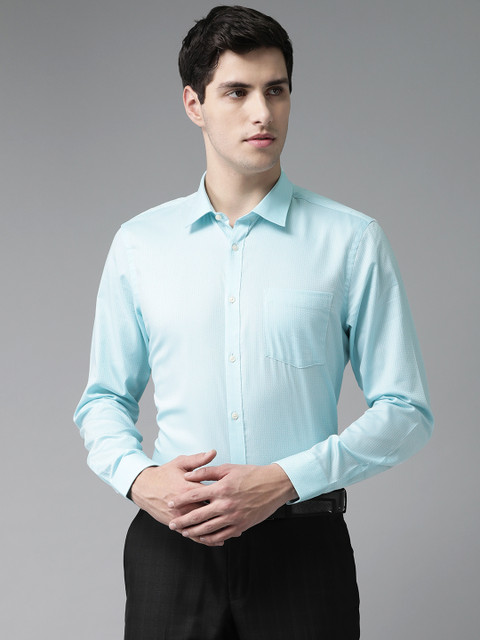 

Blackberrys Men Sea Green Slim Fit Self-Design Formal Shirt
