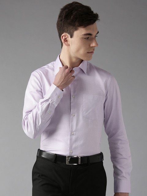 

Blackberrys Men Purple & White Slim Fit Self Design Formal Shirt