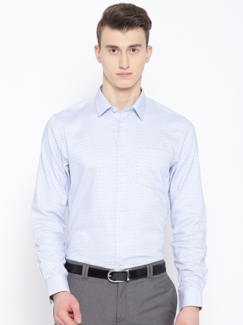 

Blackberrys Men Blue Slim Fit Self Design Formal Shirt