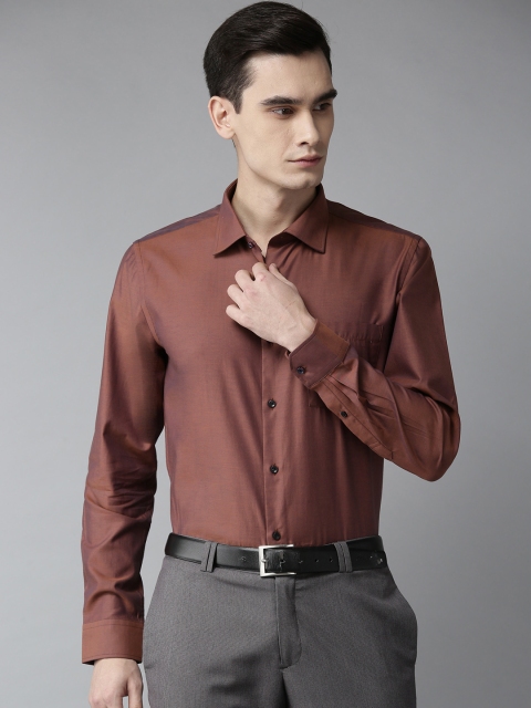 

Blackberrys Men Rust Brown Slim Fit Solid Formal Shirt