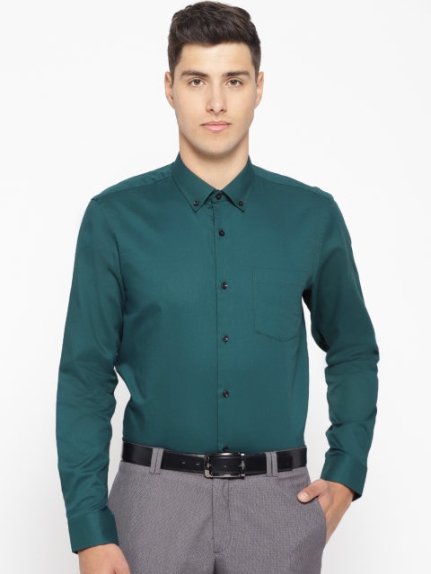 

Blackberrys Men Teal Green Slim Fit Solid Formal Shirt