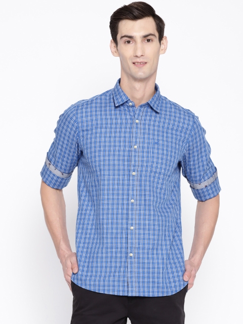 

Blackberrys Men Blue Slim Fit Checked Casual Shirt