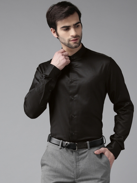 

Blackberrys Men Black Slim Fit Solid Party Shirt