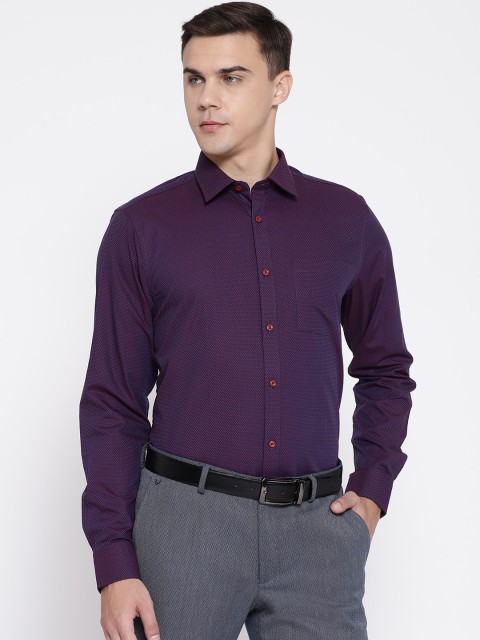 

Blackberrys Men Purple Slim Fit Self Design Formal Shirt