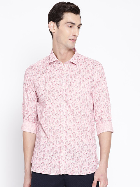 

Blackberrys Men Pink & Maroon Slim Fit Printed Casual Shirt