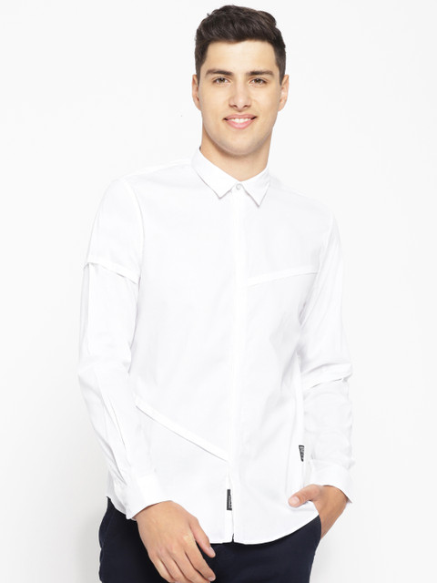 

Blackberrys Men White Trim Regular Fit Solid Casual Shirt