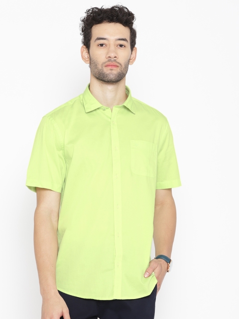 

Blackberrys Men Lime Green Slim Fit Solid Casual Shirt