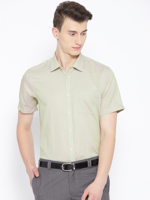 

Blackberrys Men Green Slim Fit Self Design Formal Shirt