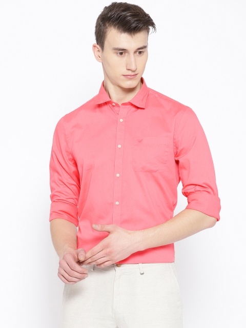 

Blackberrys Men Coral Red Slim Fit Solid Casual Shirt