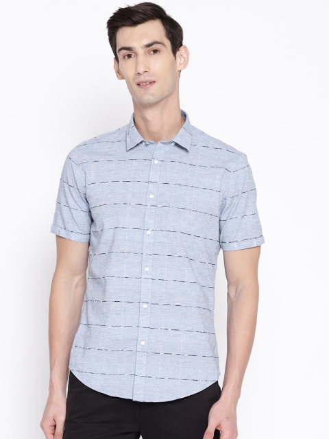 

Blackberrys Men Blue Slim Fit Striped Casual Shirt
