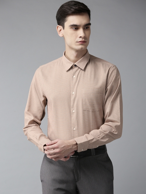 

Blackberrys Men Brown & Off-White Slim Fit Printed Casual Shirt