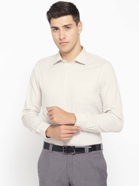 

Blackberrys Men Beige Slim Fit Self Design Formal Shirt
