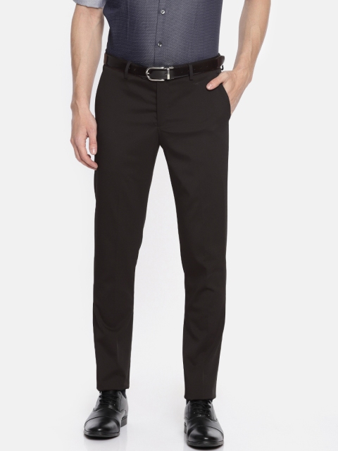 

SUITLTD Men Black Slim Fit Solid Formal Trousers