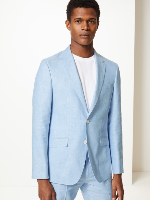 

Marks & Spencer Men Blue Solid Jacket