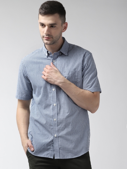 

Marks & Spencer Men Blue & Black Relaxed Fit Checked Casual Shirt