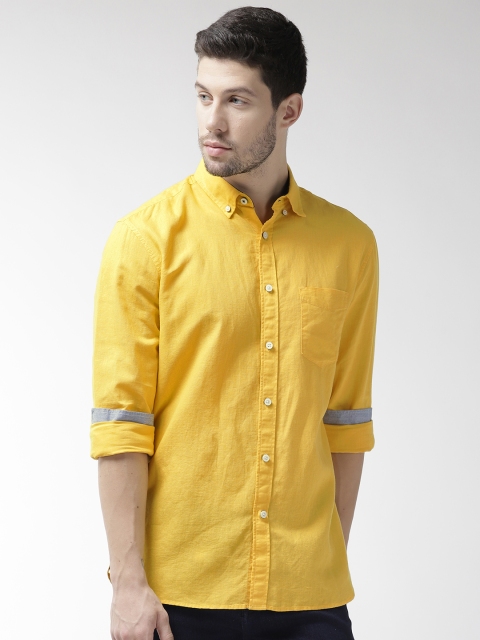 

Marks & Spencer Men Yellow Regular Fit Solid Casual Shirt