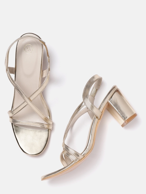 

20Dresses Women Gold-Toned Solid Block Heels
