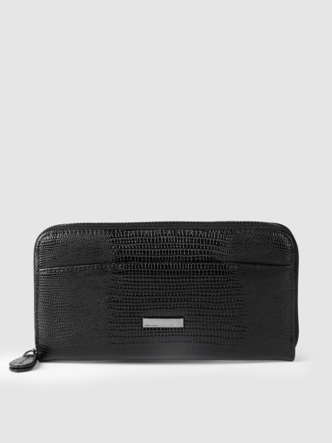 

DressBerry Women Black Textured Zip Around Wallet