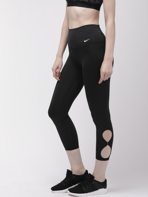 

Nike Women Black Solid DRI-FIT AS W NK 7/8 TGHT HO Training Tights