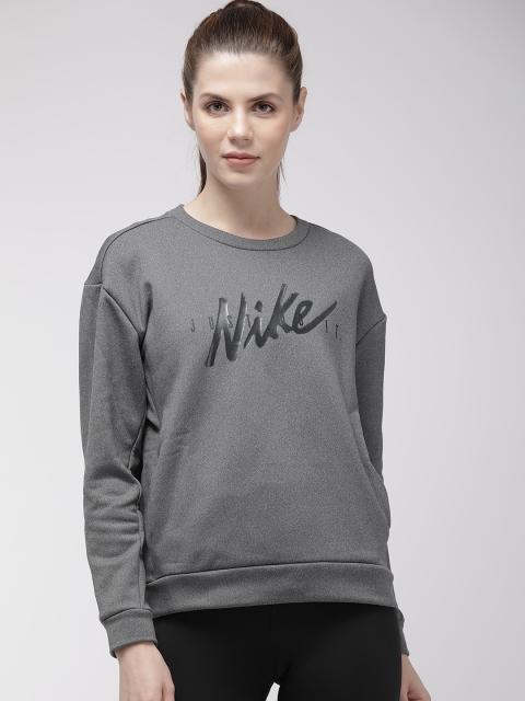 

Nike Women Grey Printed Thermal Sweatshirt