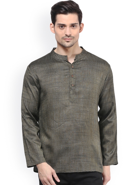 

Vivids India Charcoal Grey Silk Kurta