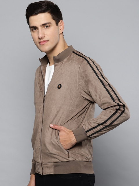 

Louis Philippe Men Beige Solid Bomber Jacket
