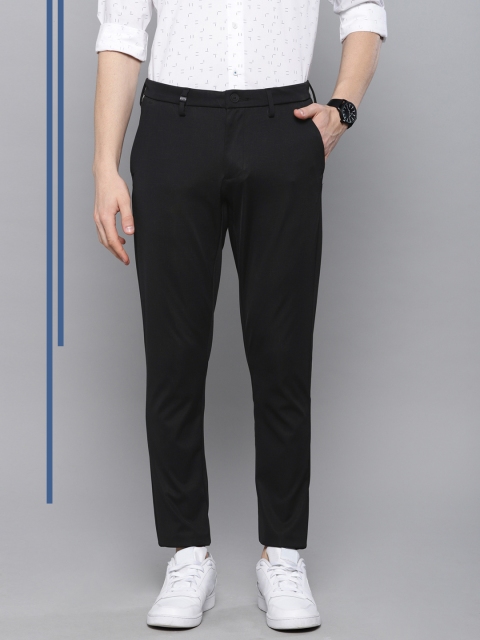

Louis Philippe Ath.Work Men Black Comfy Tapered Fit Solid Formal Trousers