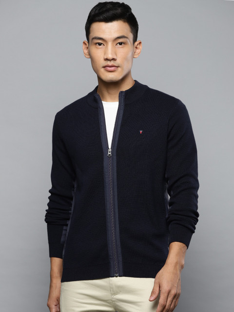 

Louis Philippe Sport Men Navy Blue Solid Cardigan